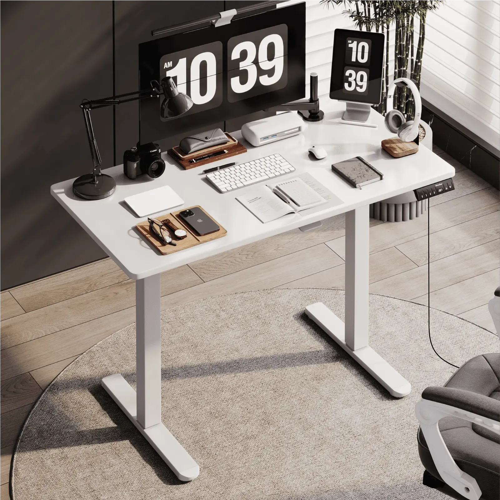 Bestier 47 Inch Retangular Flip Sit to Stand Desk