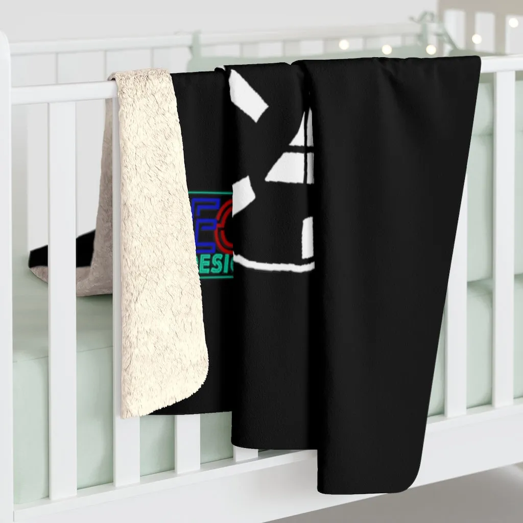 Black and White Skull Shroom Sherpa Fleece Blanket