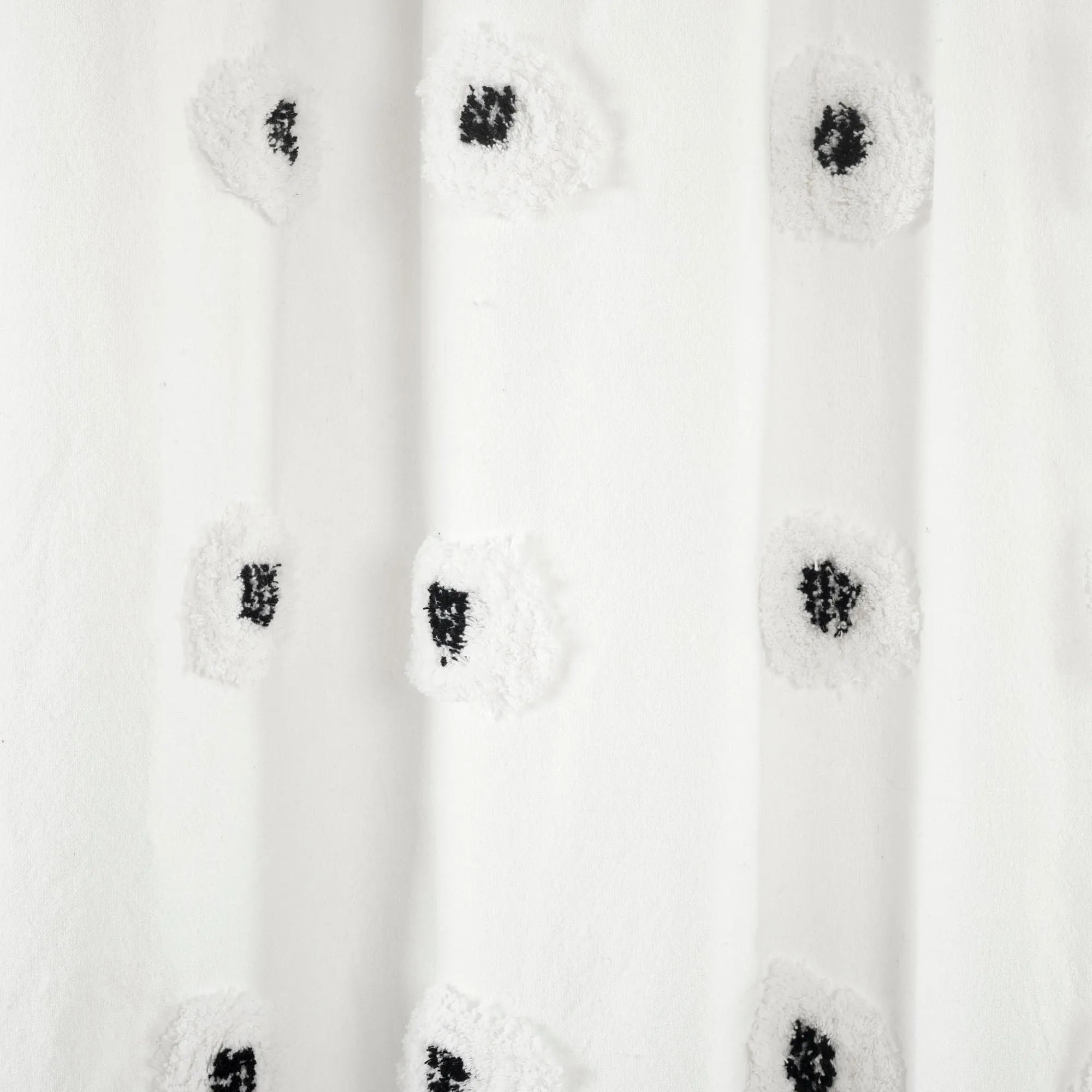 Boho Circle Tufted Yarn Dyed Recycled Cotton Blend Shower Curtain