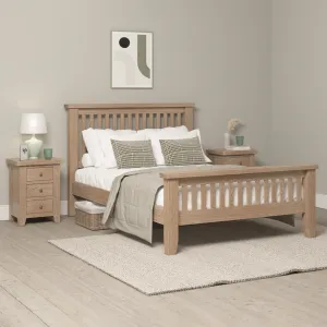 Burford 4ft 6" High-End Double Bed Frame in Natural Oak