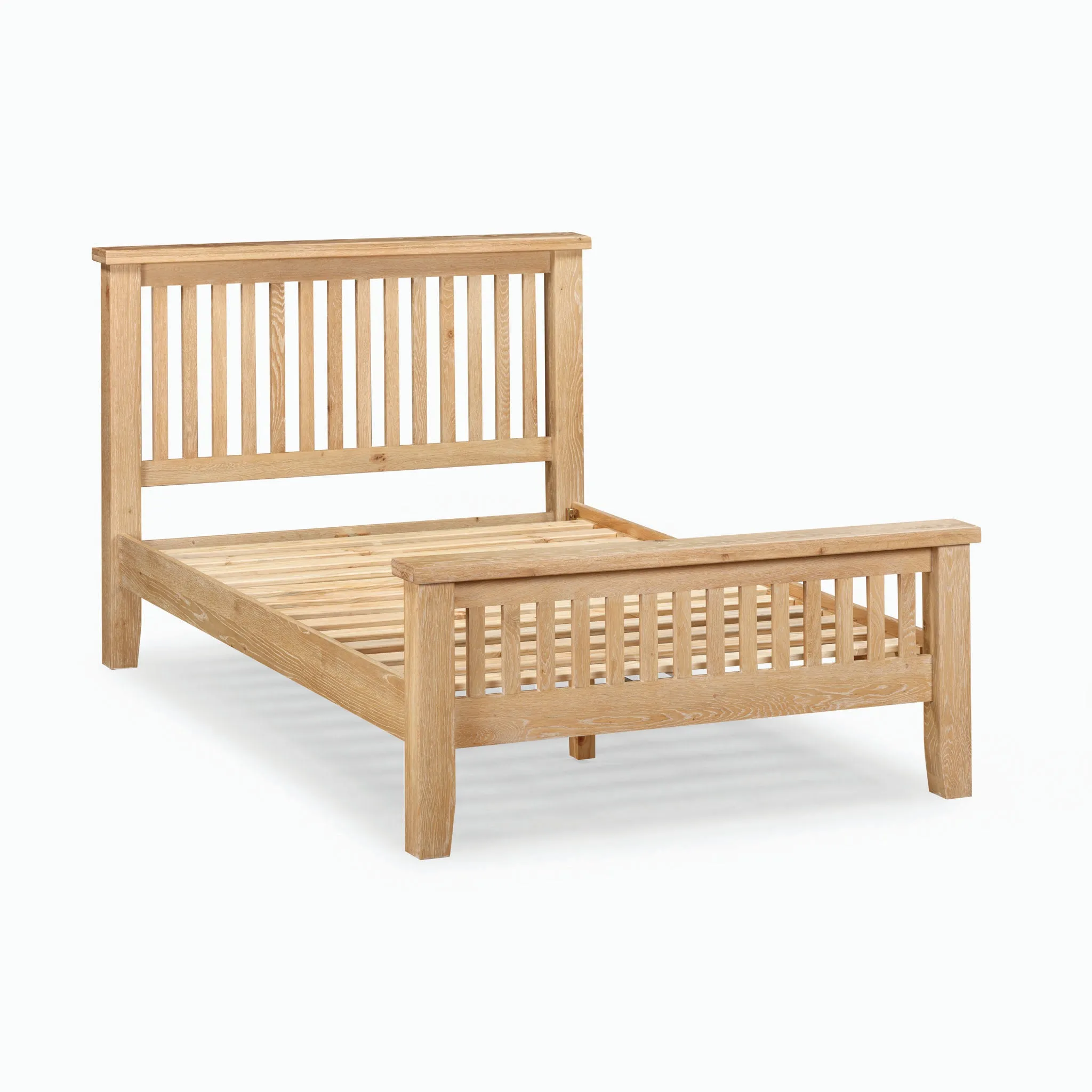 Burford 4ft 6" High-End Double Bed Frame in Natural Oak