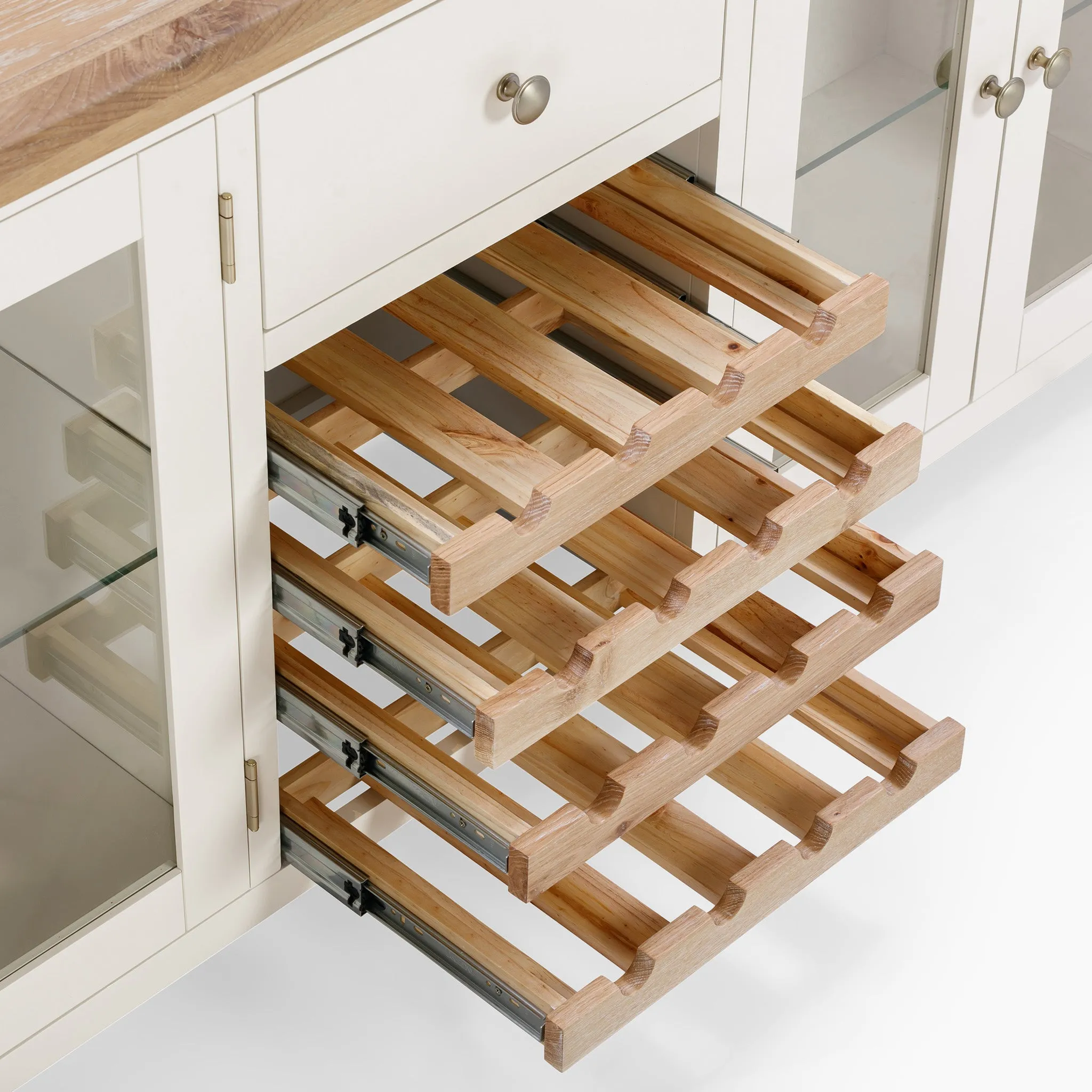 Burford Grand Sideboard with Wine Rack in Warm White