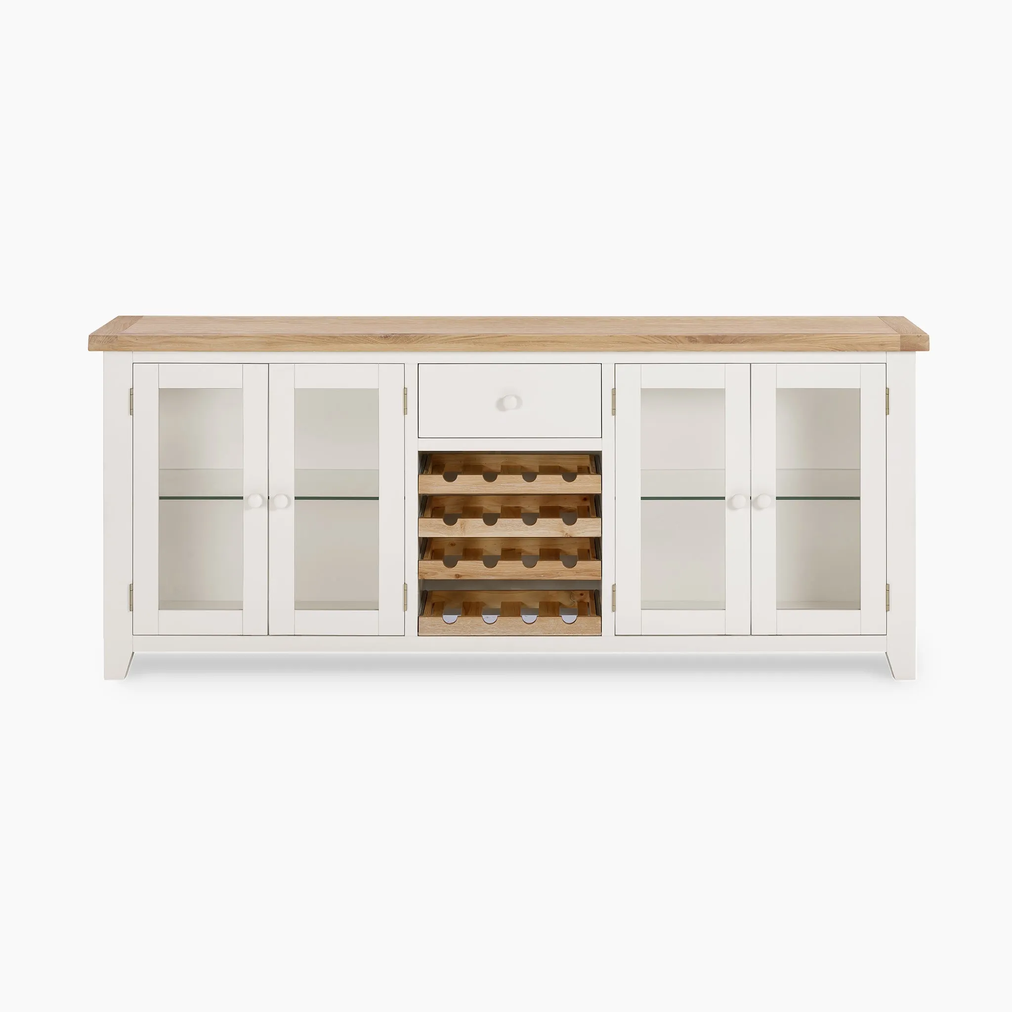 Burford Grand Sideboard with Wine Rack in Warm White