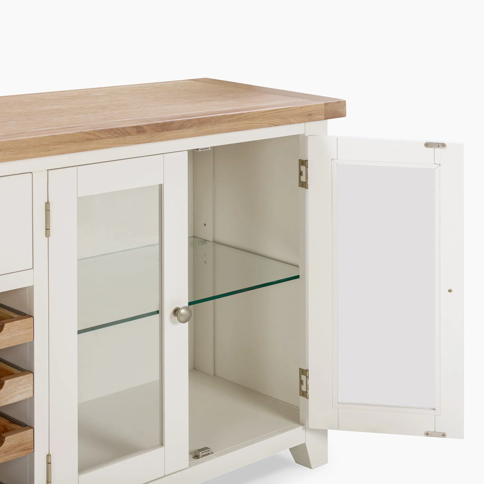 Burford Grand Sideboard with Wine Rack in Warm White