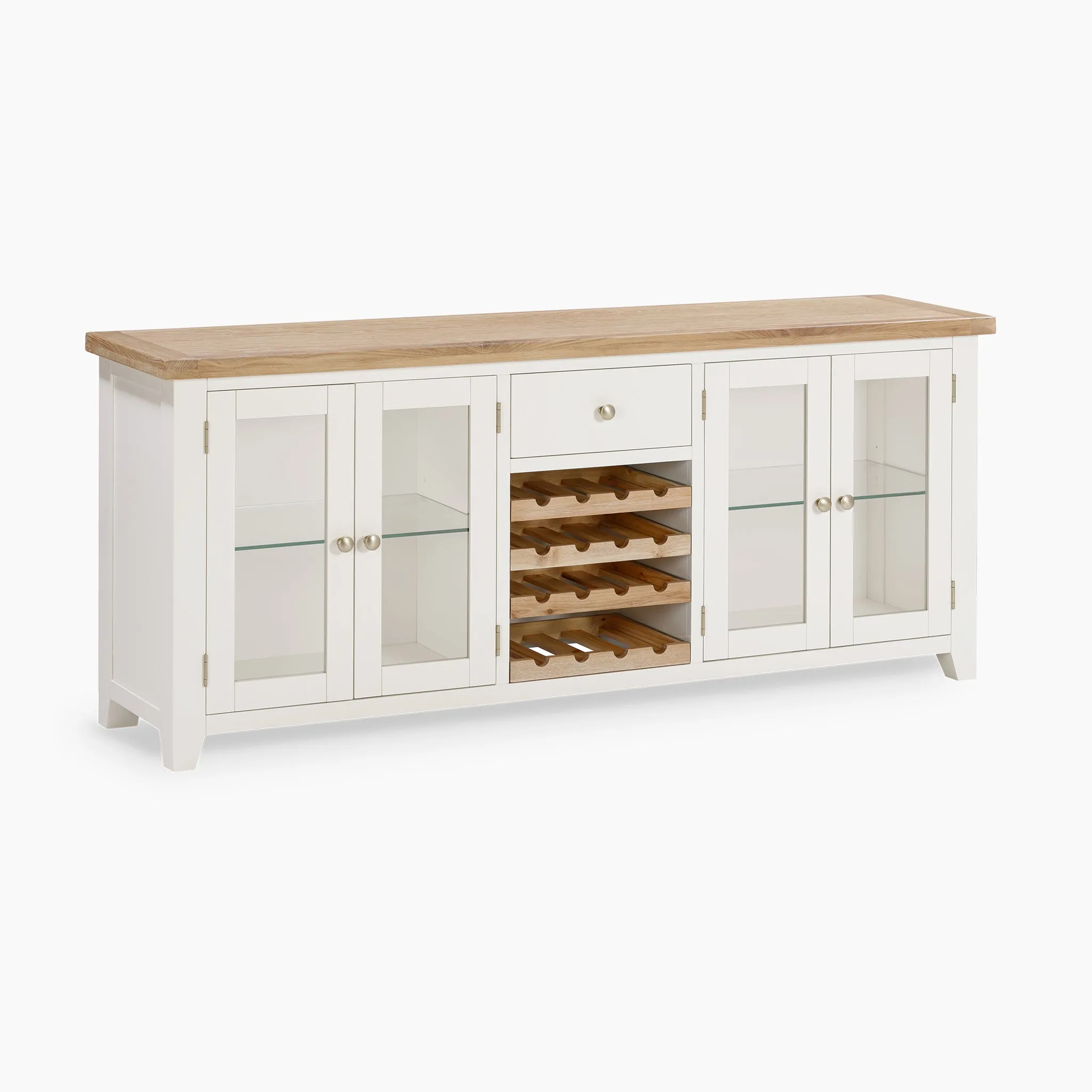 Burford Grand Sideboard with Wine Rack in Warm White