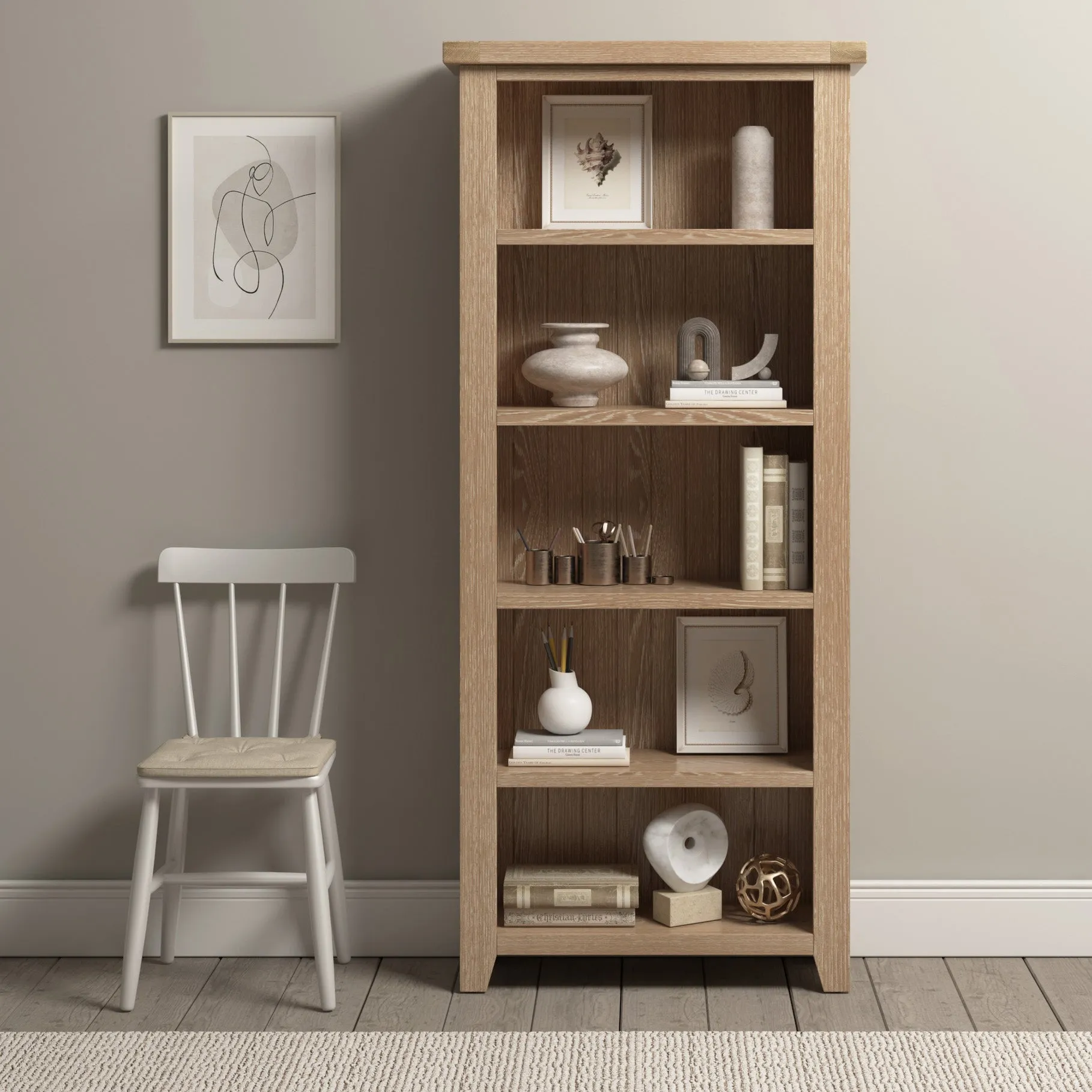 Burford Large Bookcase in Natural Oak