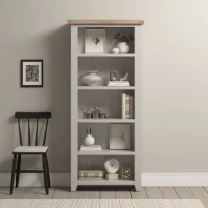 Burford Large Bookcase in Pebble Grey