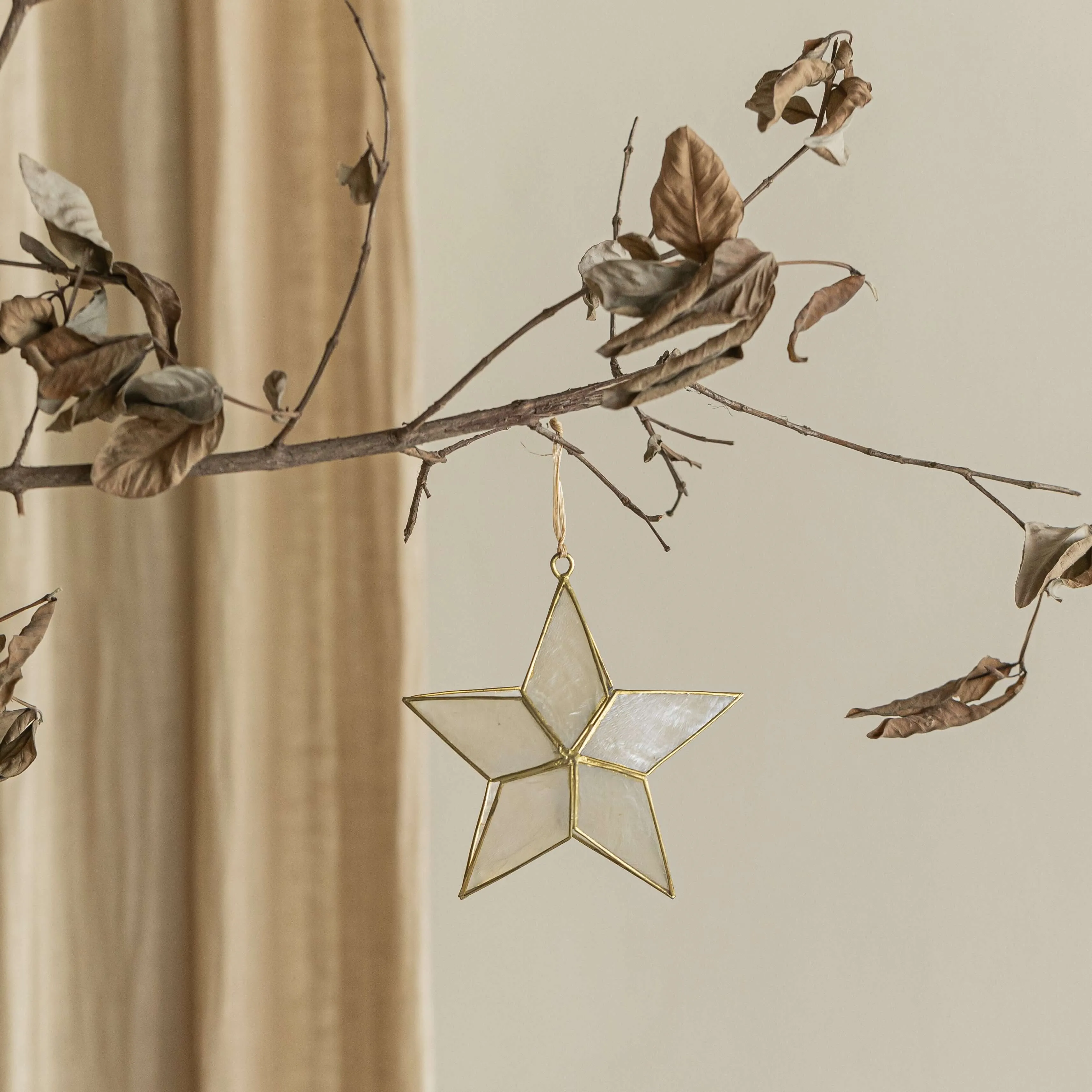 Capiz Star Ornament Without Ring