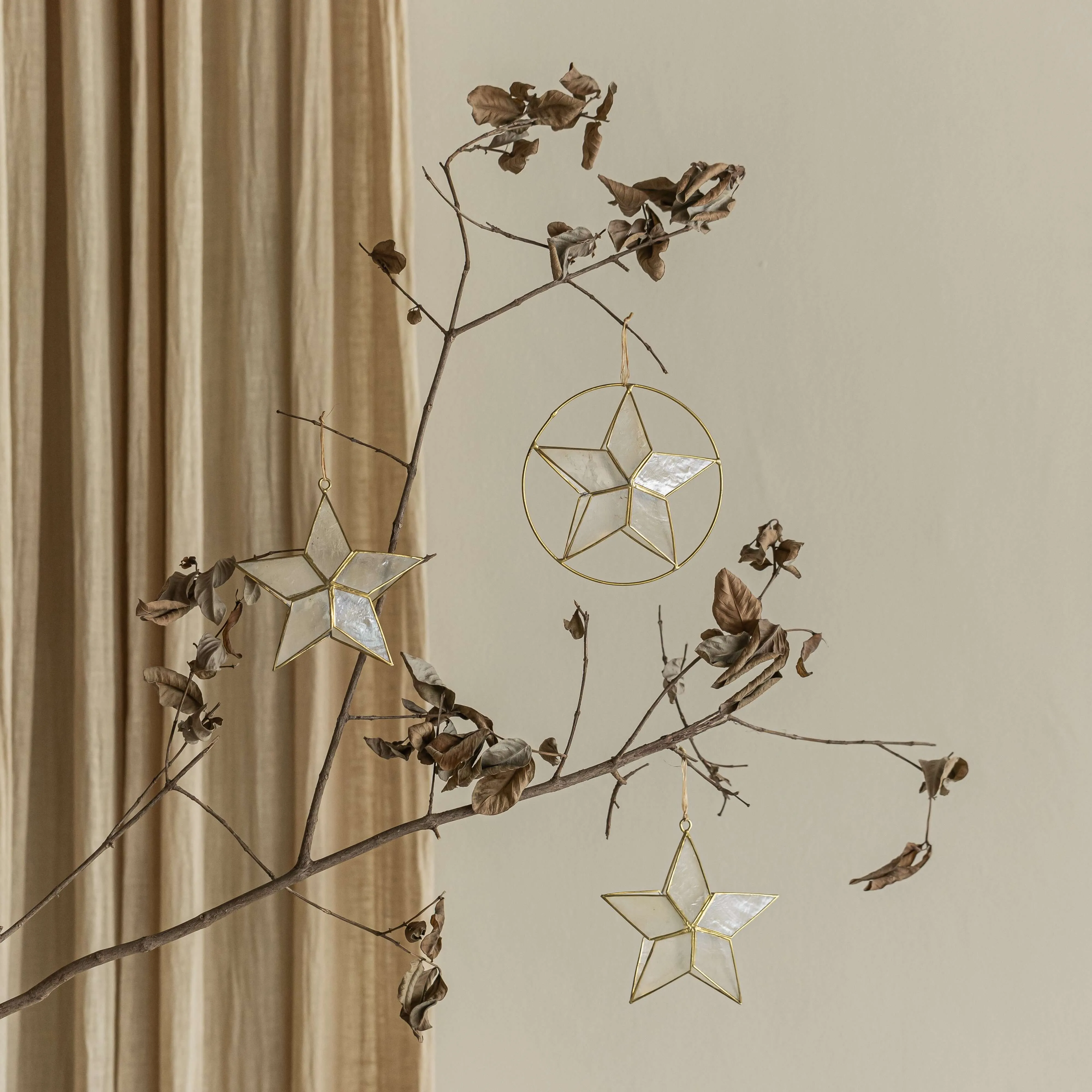 Capiz Star Ornament Without Ring
