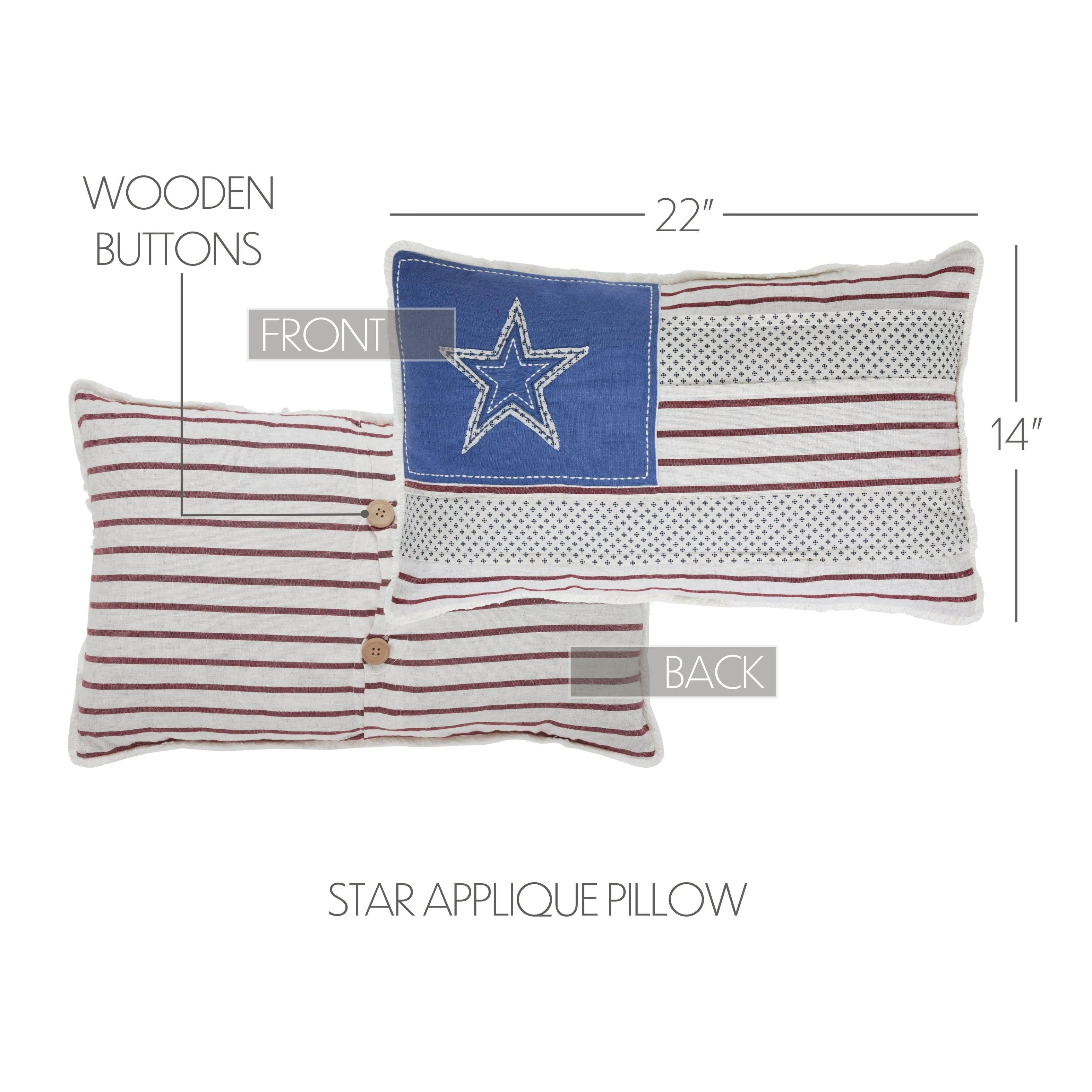 Celebration Patchwork Flag Pillow 14x22 VHC Brands