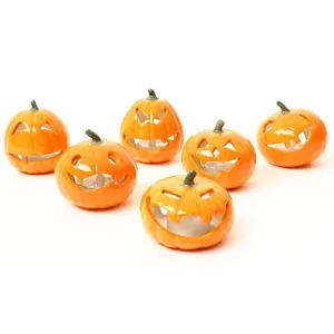 Ceramic LED Pumpkin Tea Lights set of 6