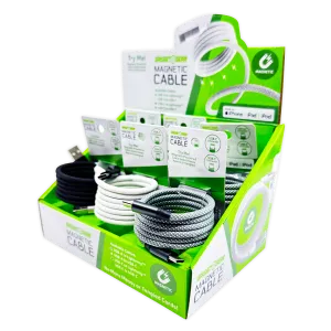 Charging Cable Magnetic Cloth Assortment- 6 Pieces Per Retail Ready Display 25070