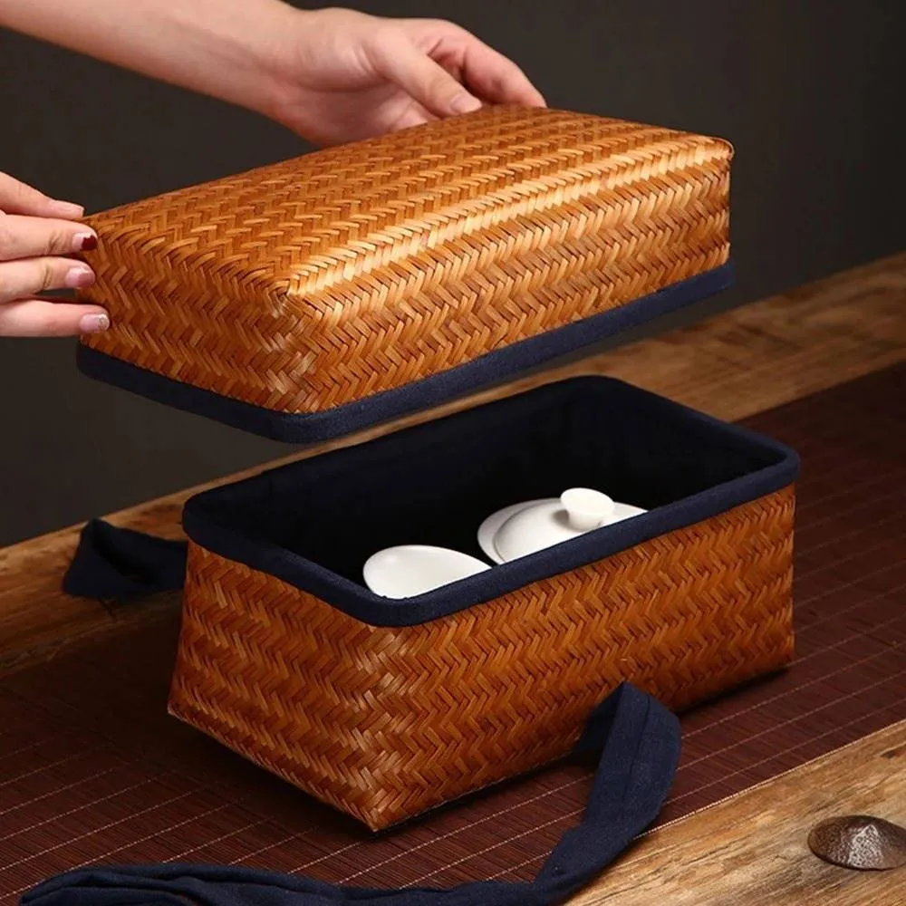 Chic Bamboo Retro Storage Box - Handcrafted Bamboo Collection Case
