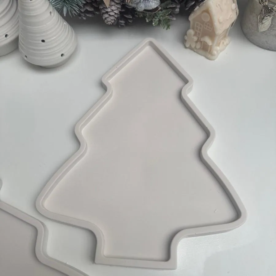 Christmas Tree Handcrafted Stone Serving Tray for Festive Home Decor