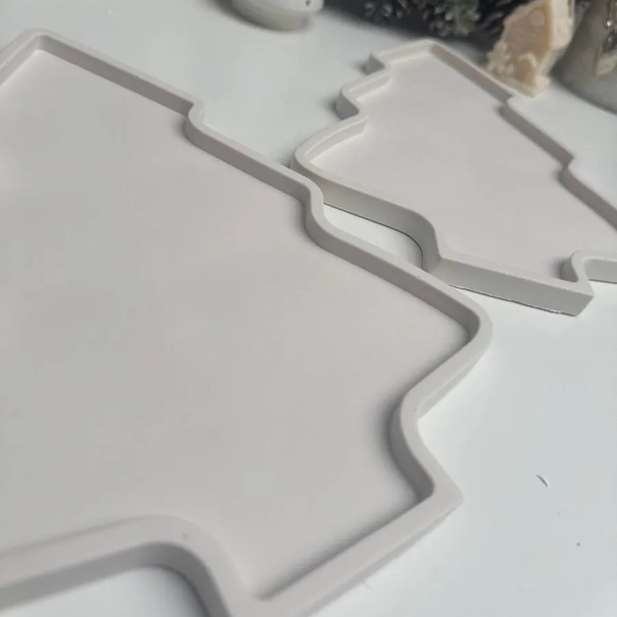 Christmas Tree Handcrafted Stone Serving Tray for Festive Home Decor
