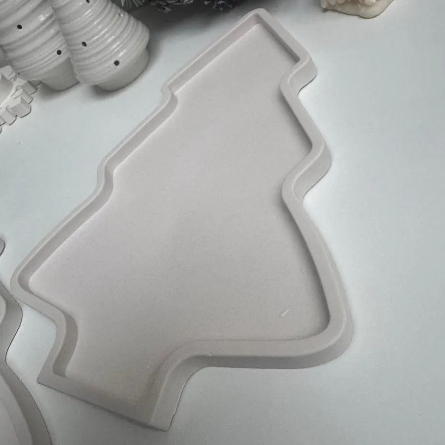 Christmas Tree Handcrafted Stone Serving Tray for Festive Home Decor