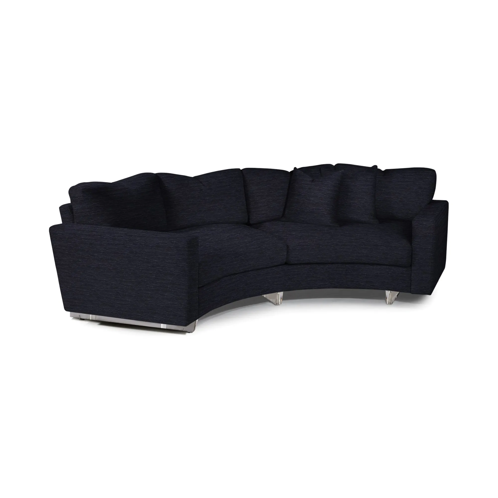 Clip 2 Two Arm Curved Sofa with Clear Acrylic Base