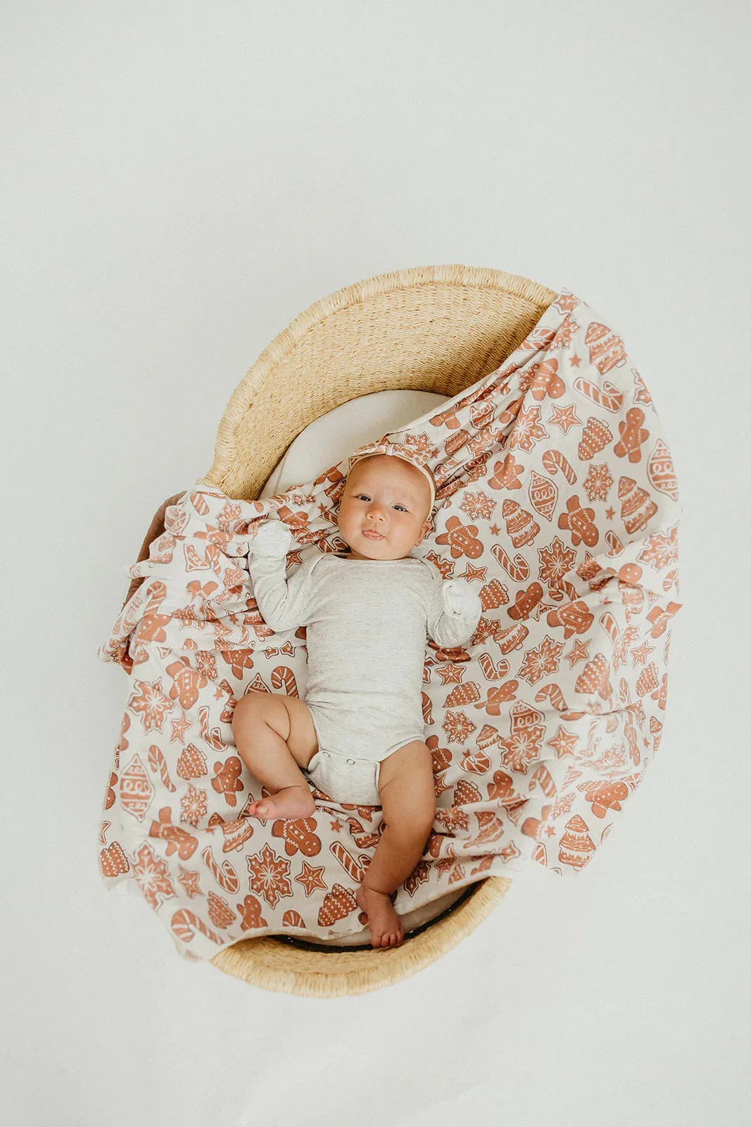 Copper Pearl Knit Swaddle Blanket | Gingerbread