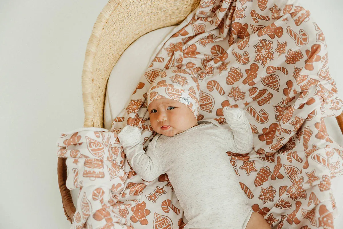 Copper Pearl Knit Swaddle Blanket | Gingerbread