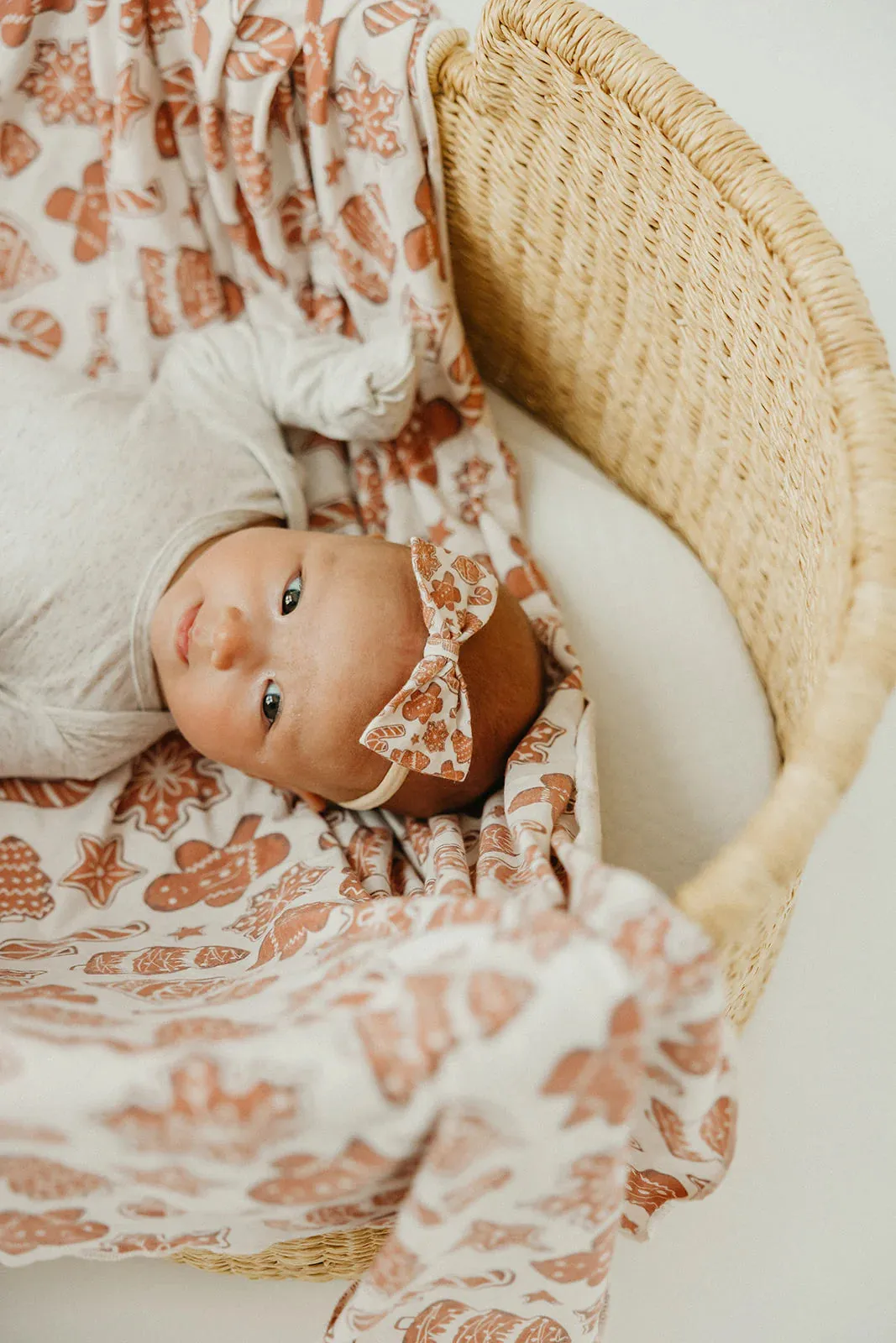 Copper Pearl Knit Swaddle Blanket | Gingerbread