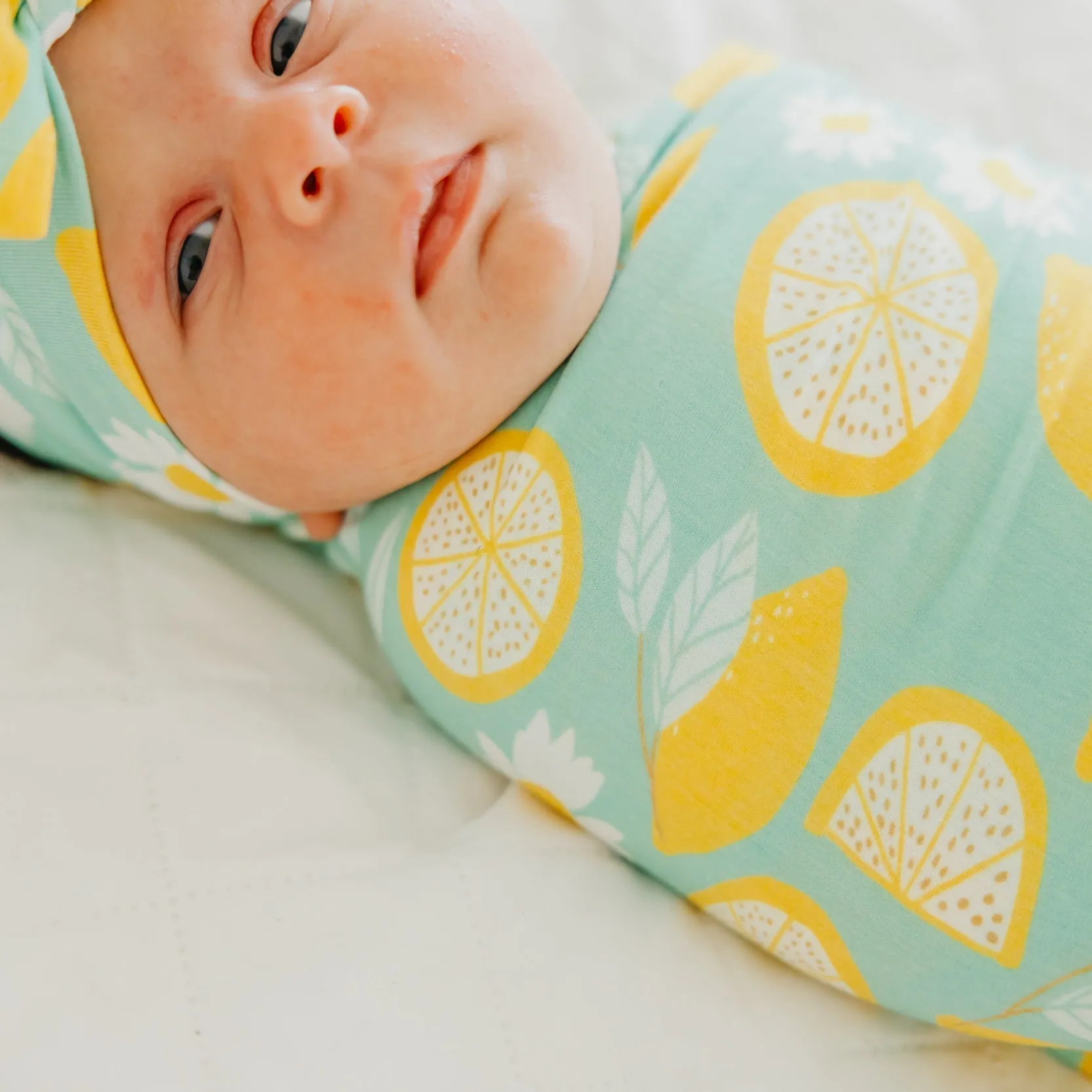 Copper Pearl Knit Swaddle Blanket | Lemon
