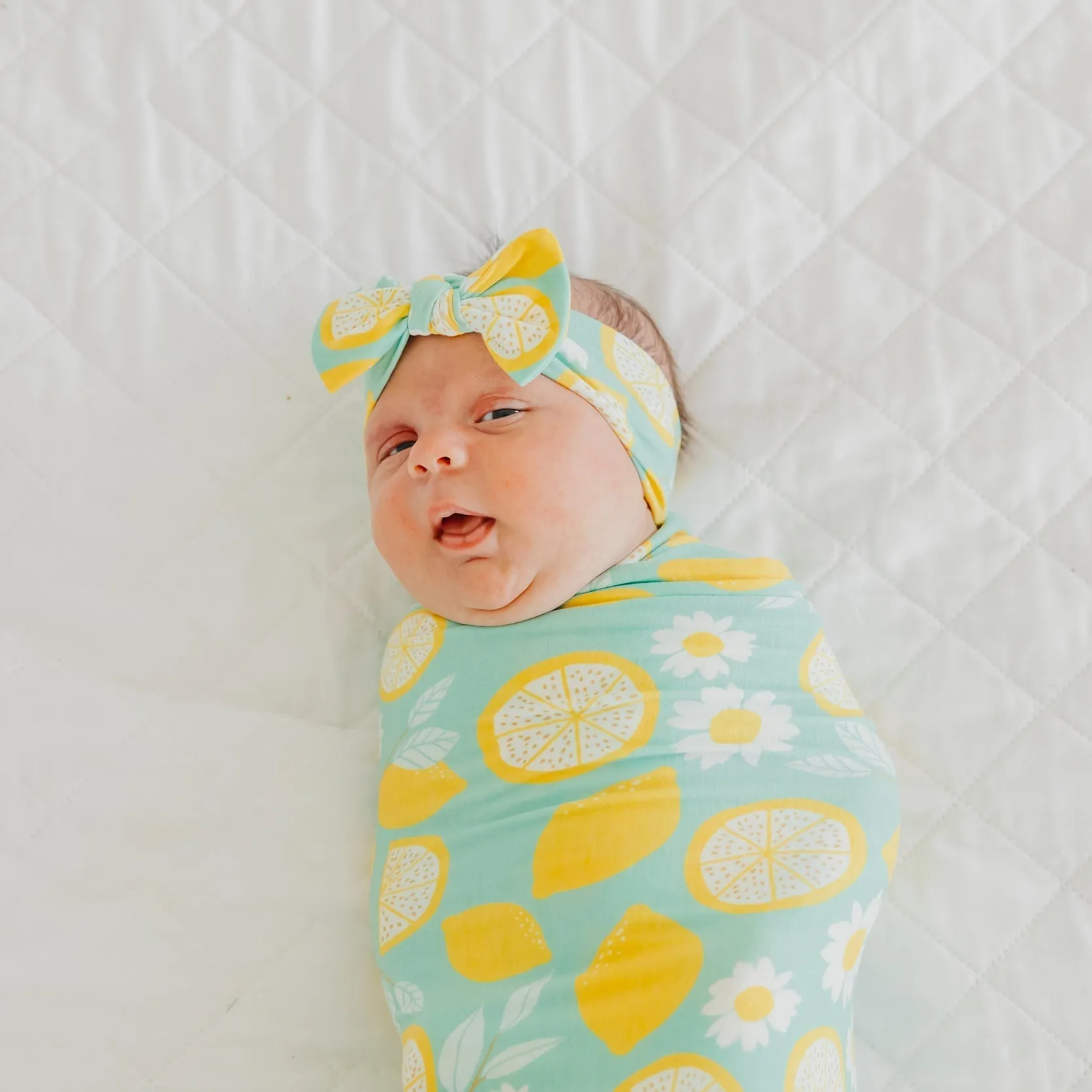 Copper Pearl Knit Swaddle Blanket | Lemon