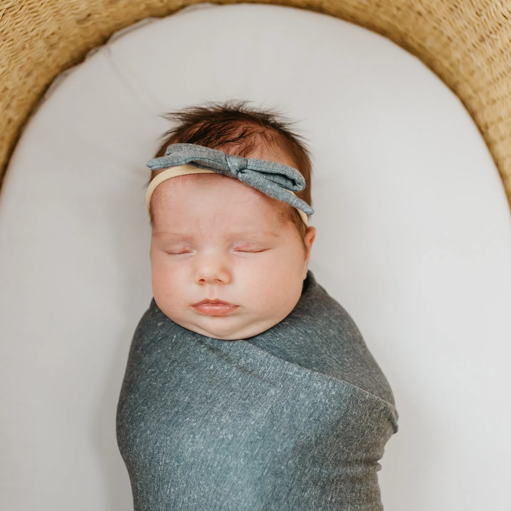 Copper Pearl Knit Swaddle Blanket | Slate