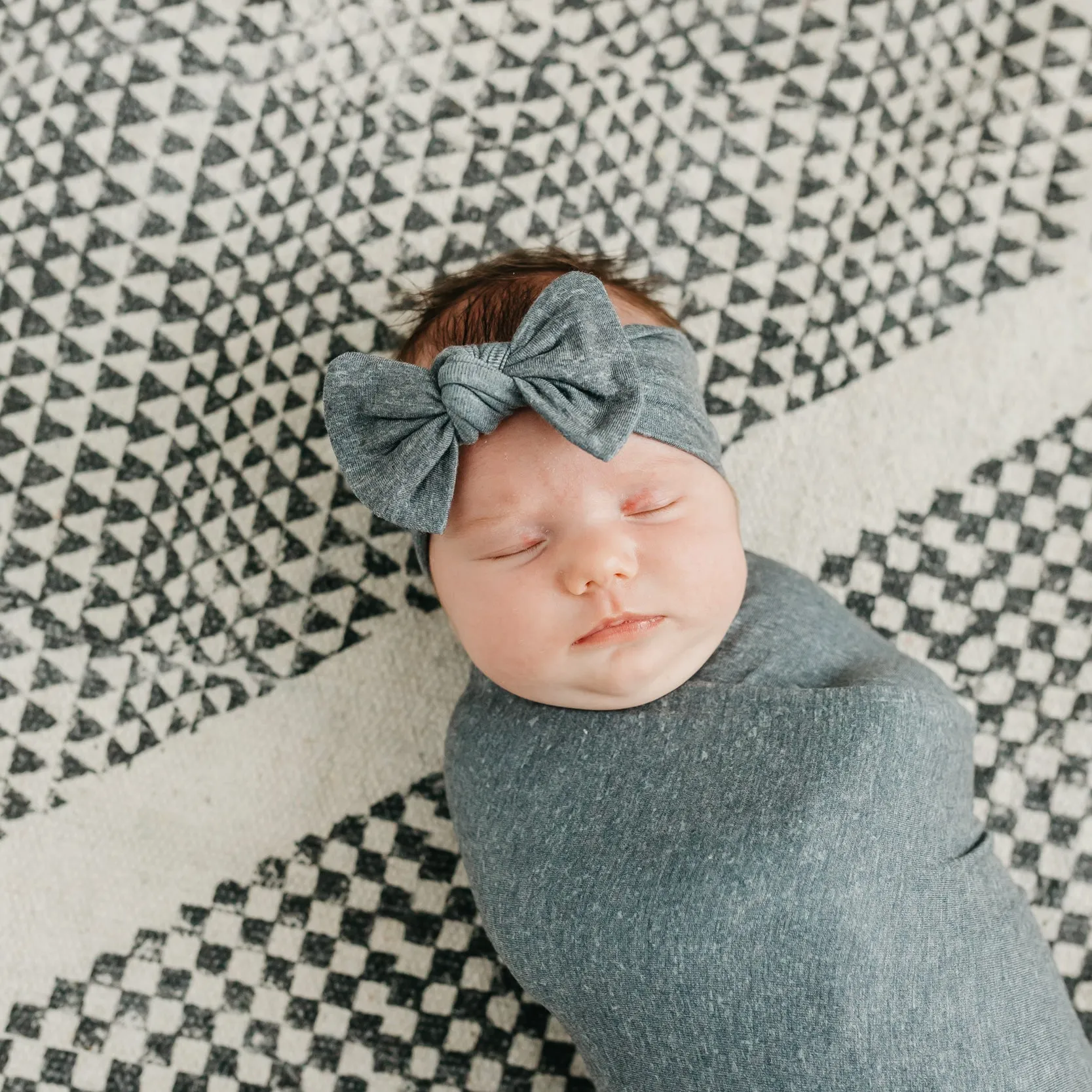 Copper Pearl Knit Swaddle Blanket | Slate