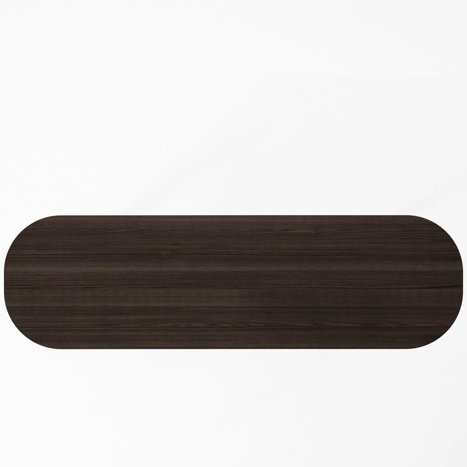 Curbus Oval Console - White Ash Dark Stained