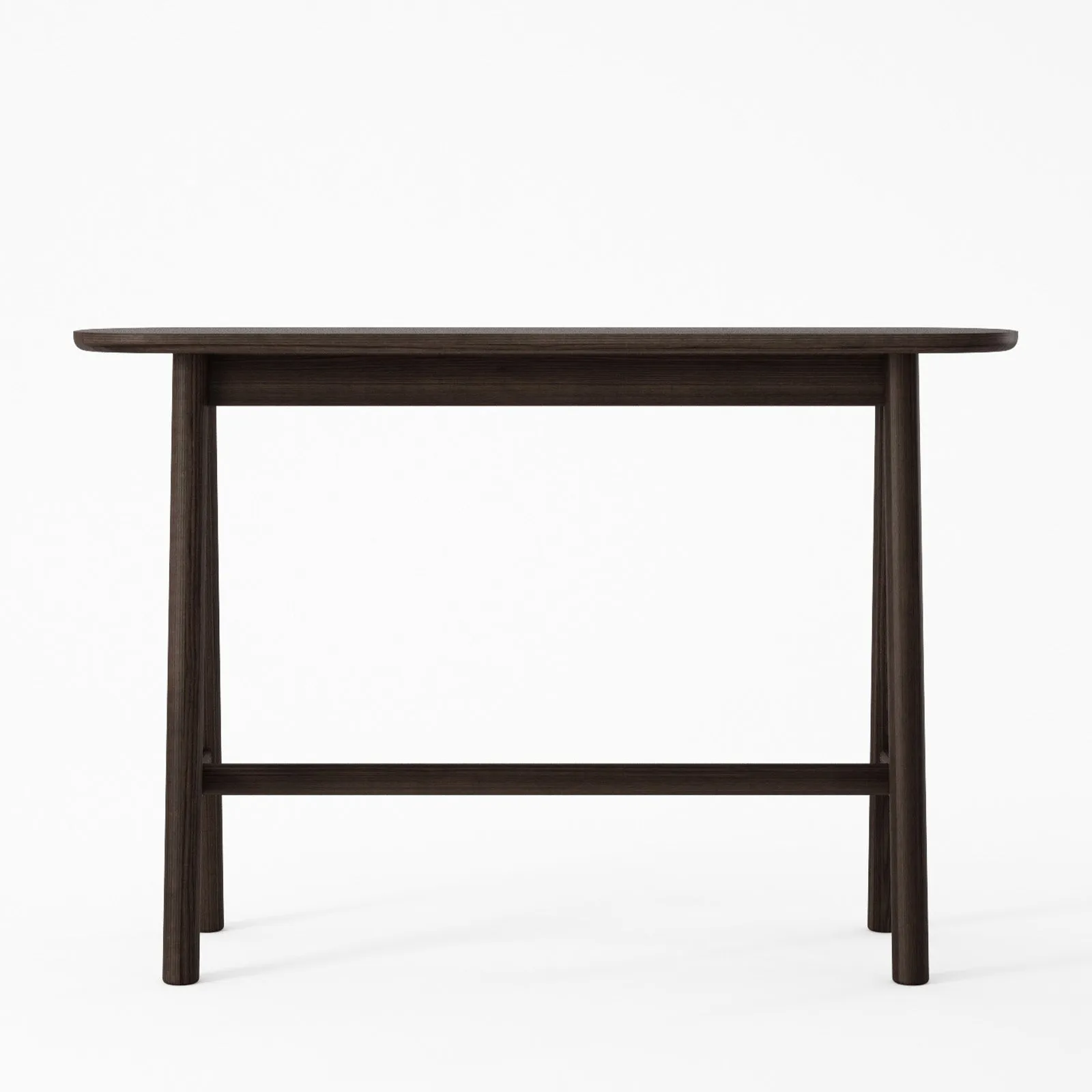 Curbus Oval Console - White Ash Dark Stained