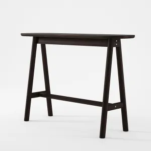 Curbus Oval Console - White Ash Dark Stained