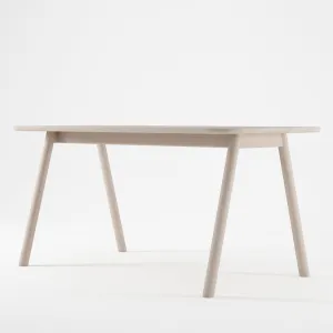 Curbus Round Corner Dining Table 160cm - White Ash