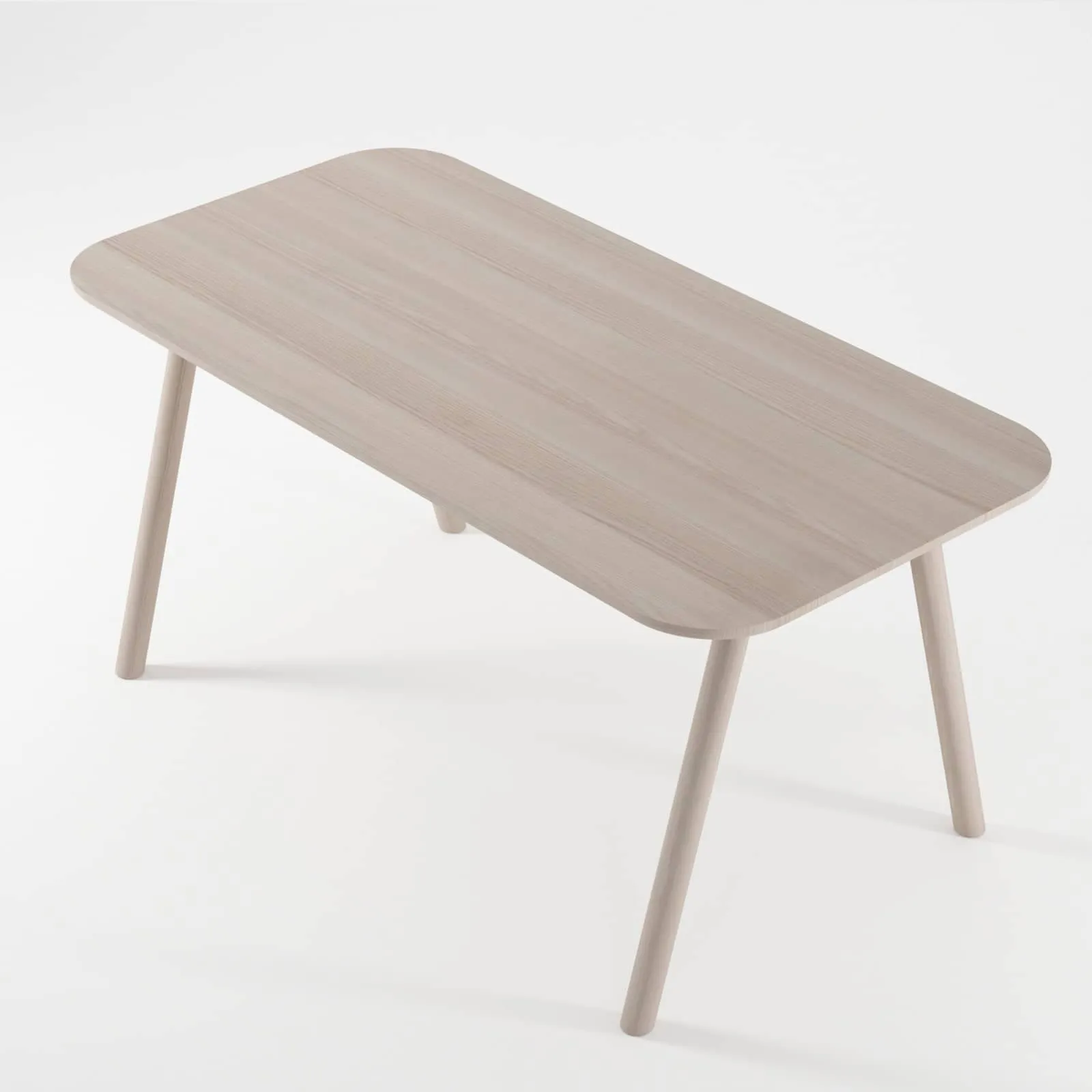 Curbus Round Corner Dining Table 160cm - White Ash