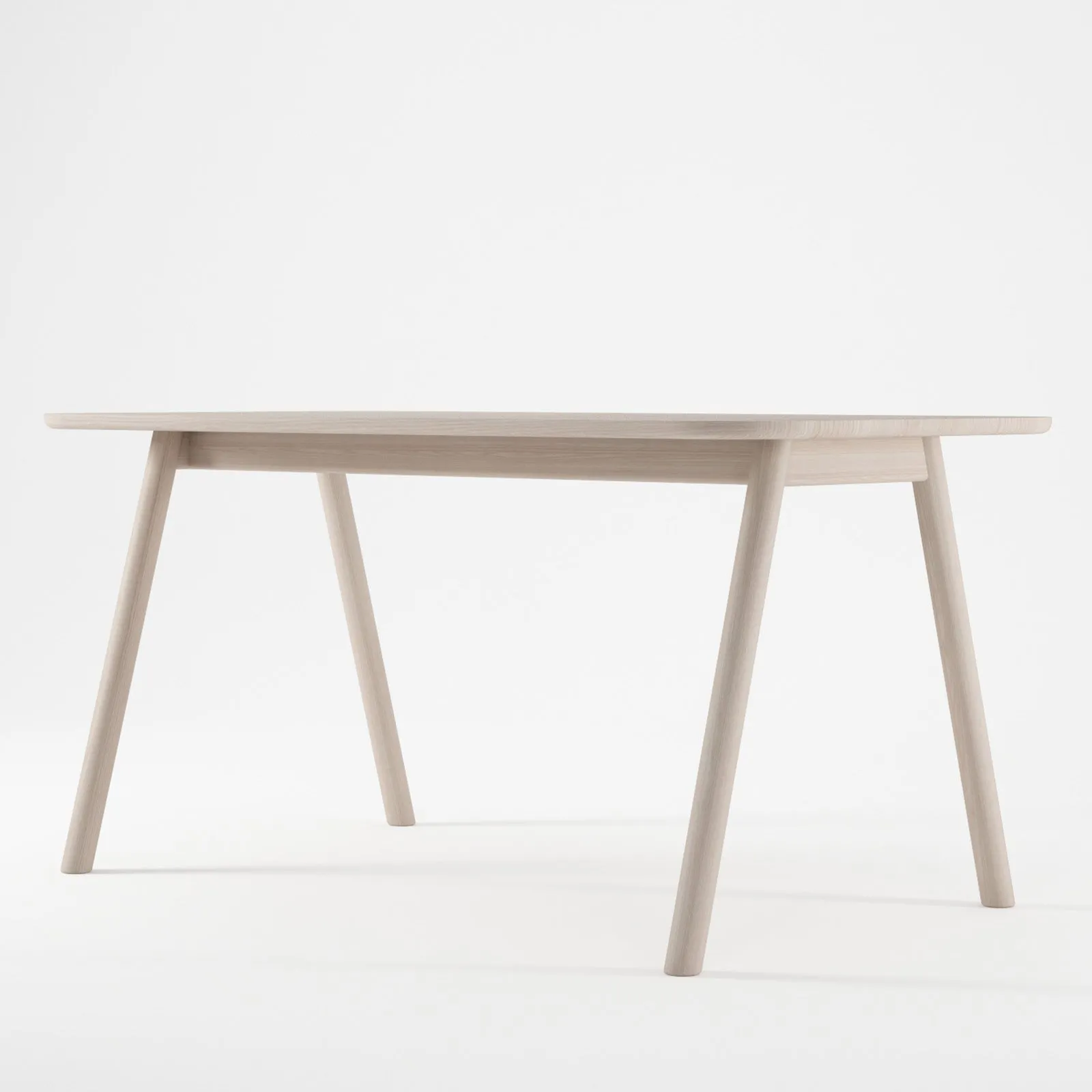 Curbus Round Corner Dining Table 160cm - White Ash