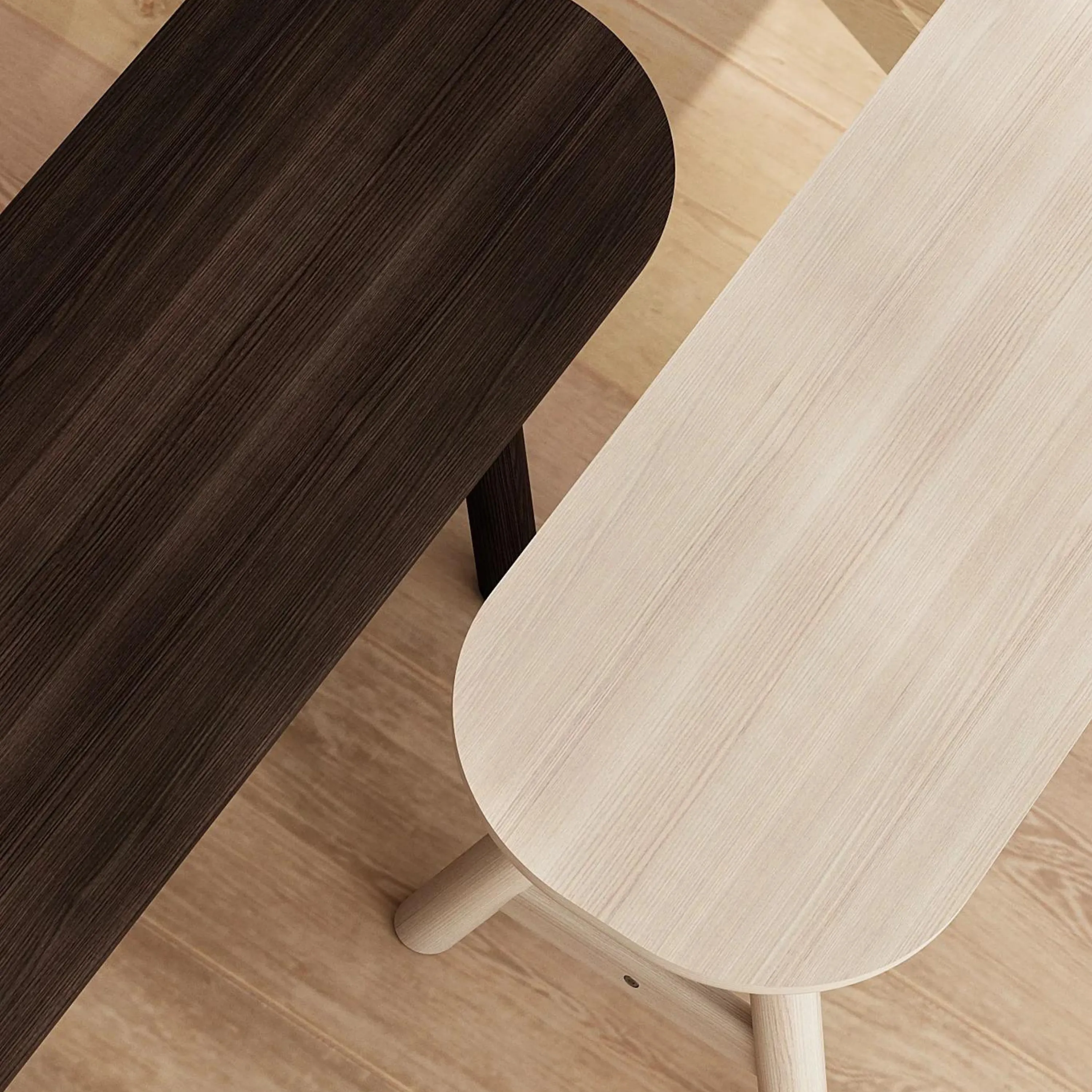 Curbus Round Corner Dining Table 160cm - White Ash