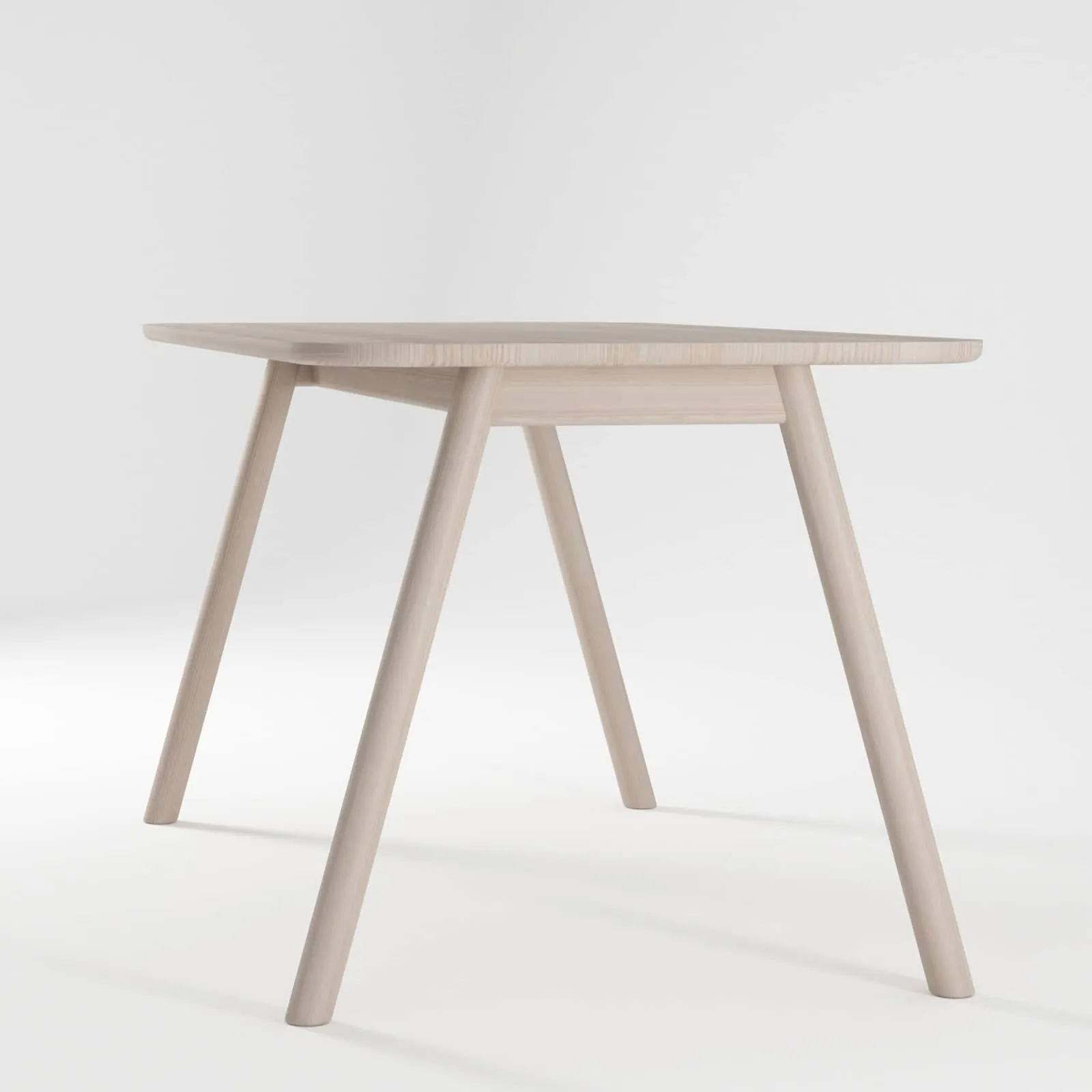 Curbus Round Corner Dining Table 160cm - White Ash