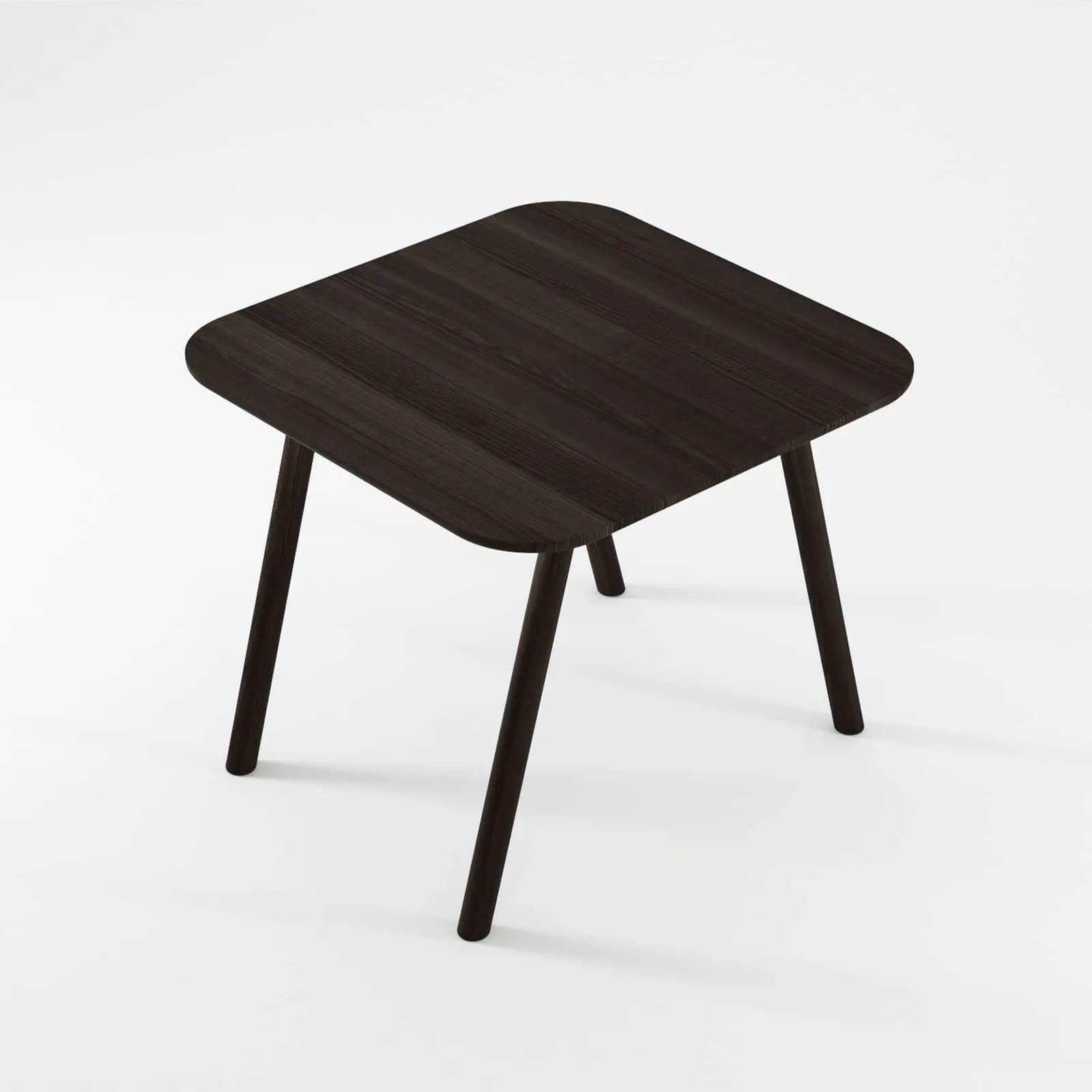 Curbus Square Dining Table - White Ash Dark Stained