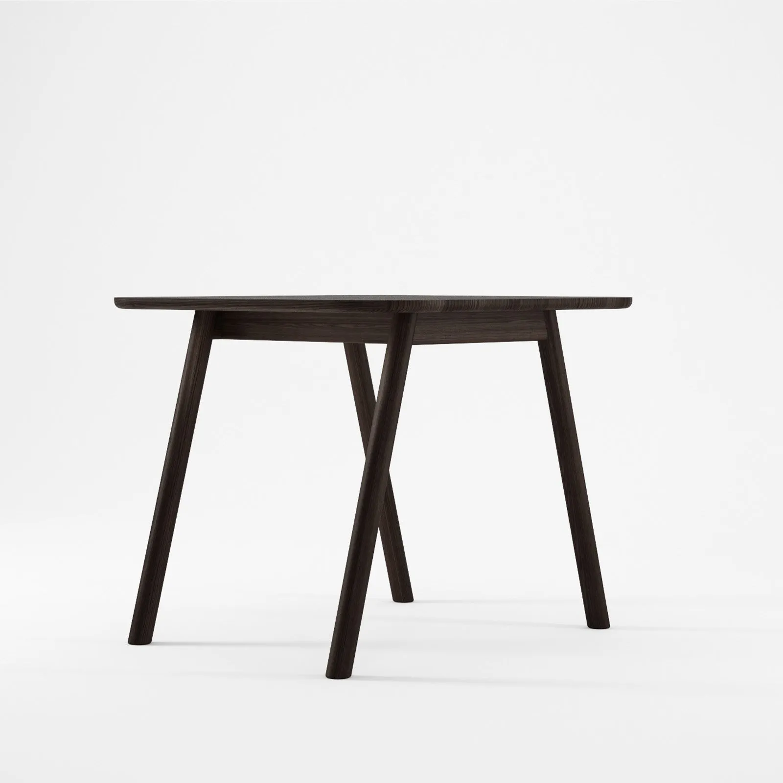 Curbus Square Dining Table - White Ash Dark Stained