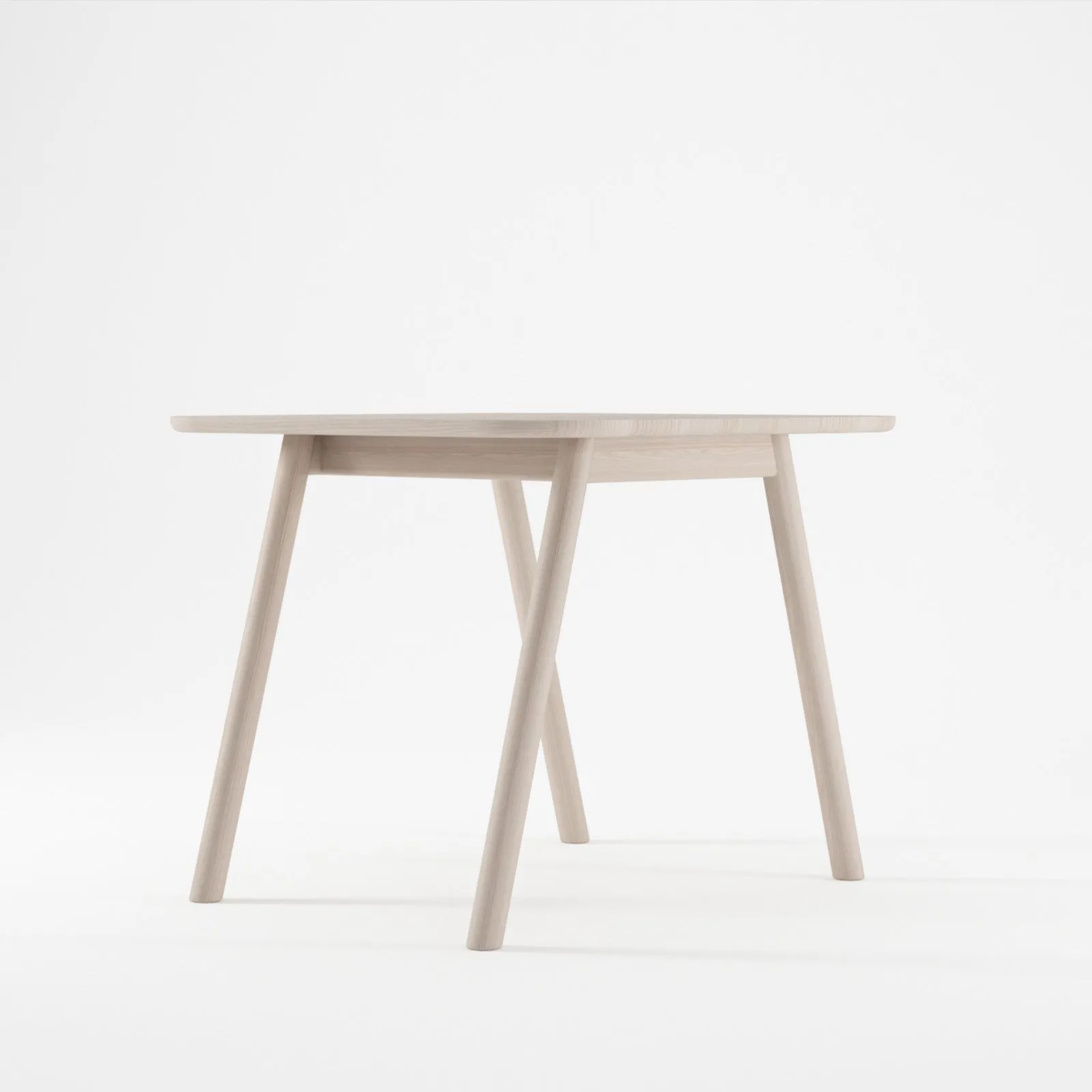 Curbus Square Dining Table - White Ash Dark