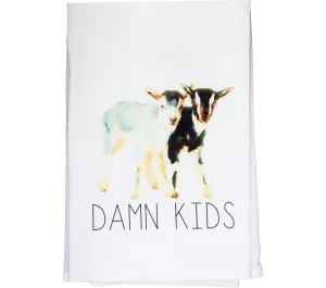 Damn Kids Flour Sack Kitchen Tea Towel
