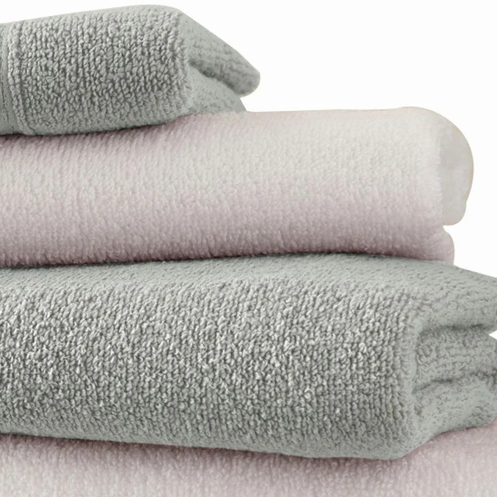 Dana 6 Piece Soft Egyptian Cotton Towel Set, Striped, Light Gray White By Casagear Home