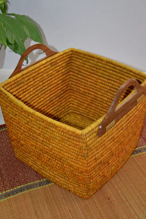 Dharini Sabai & Palm Storage Basket (Mustard)