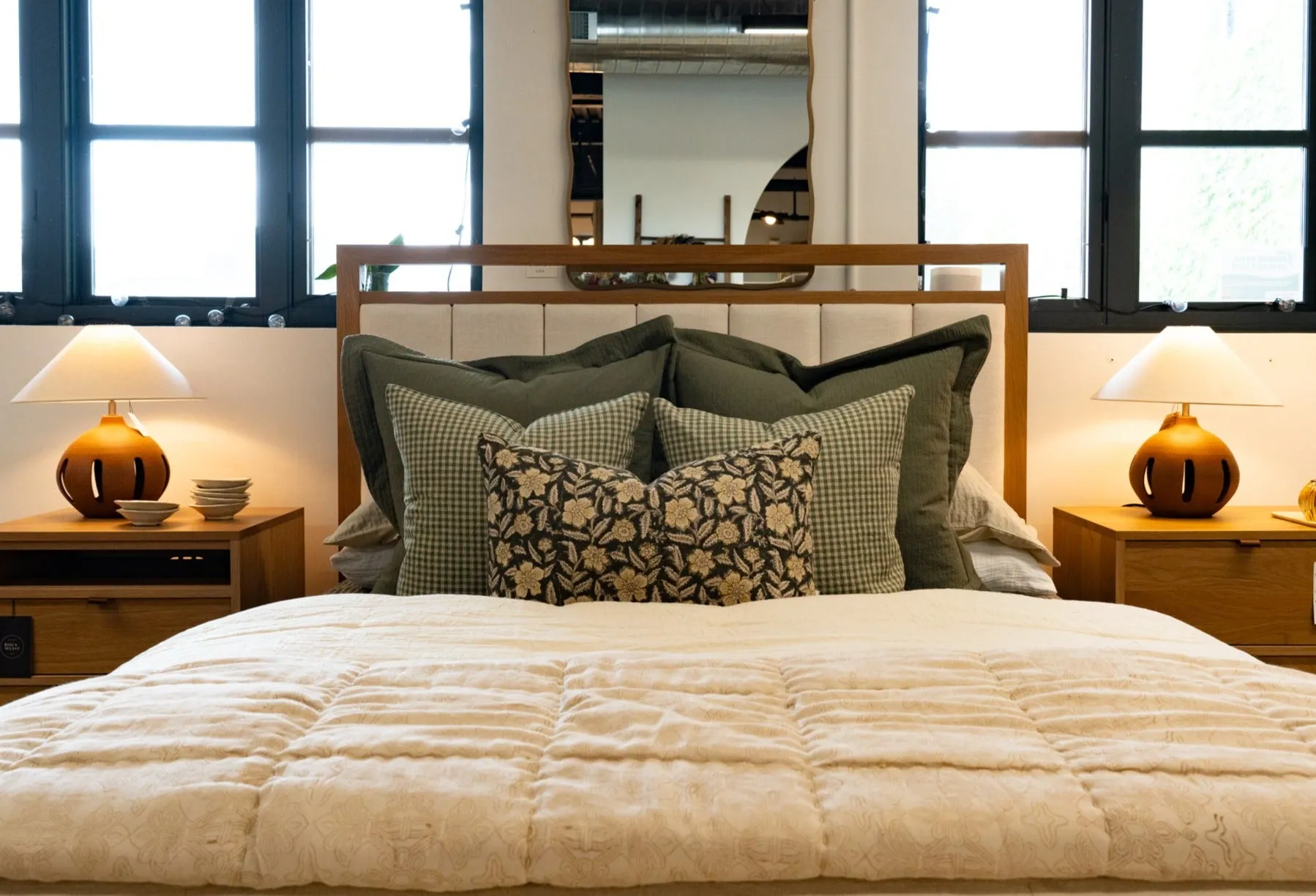 Double Gauze Cappuccino Block Print Quilt