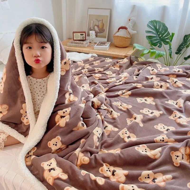 Double Thickened Lamb Fleece Blanket