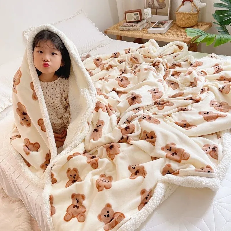 Double Thickened Lamb Fleece Blanket