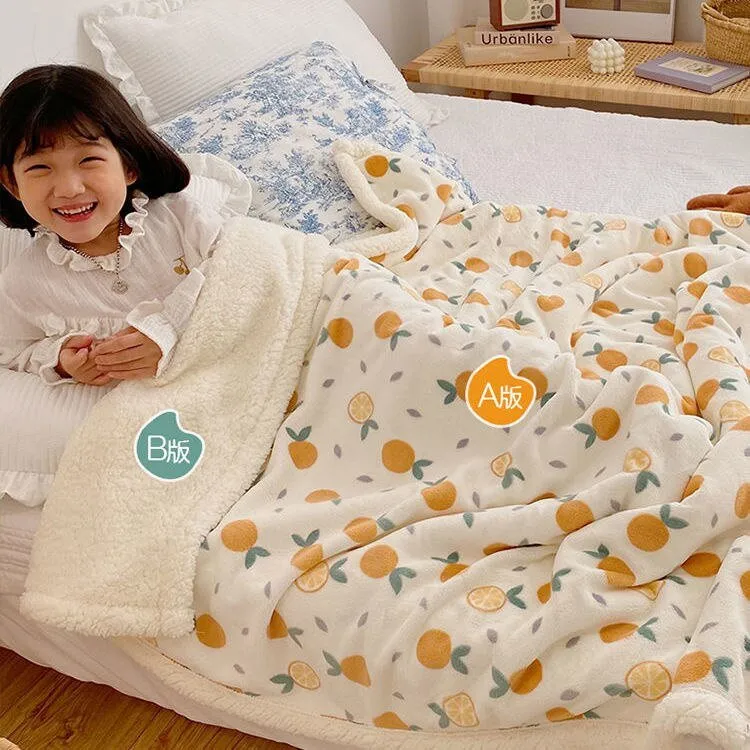 Double Thickened Lamb Fleece Blanket