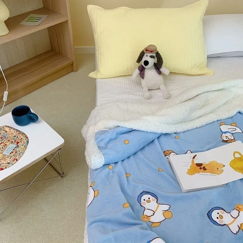 Double Thickened Lamb Fleece Blanket