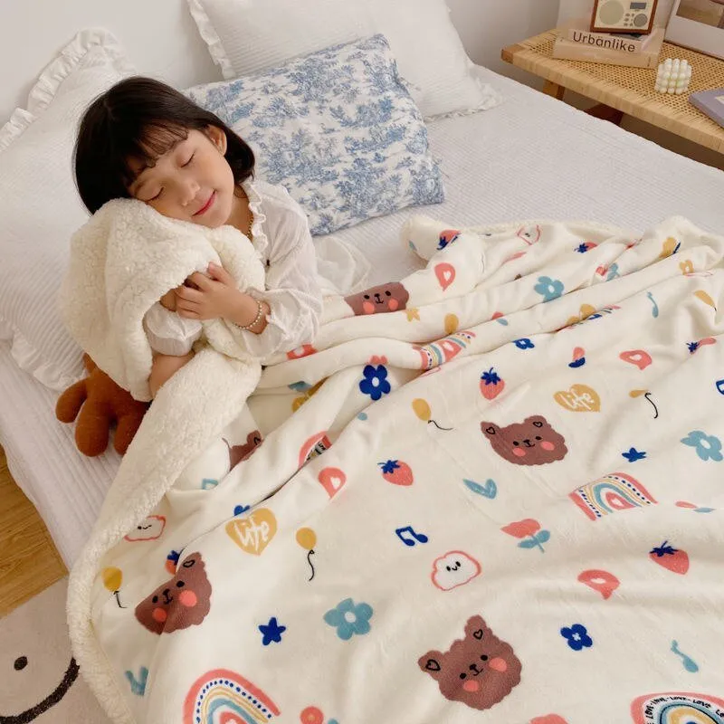 Double Thickened Lamb Fleece Blanket