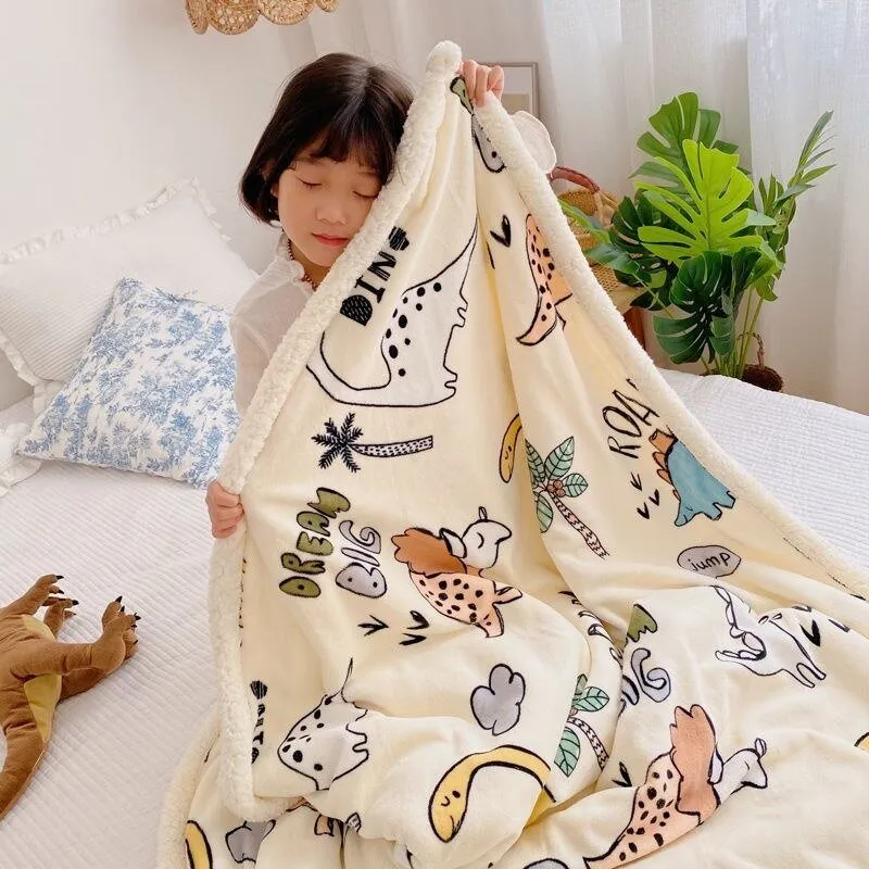 Double Thickened Lamb Fleece Blanket