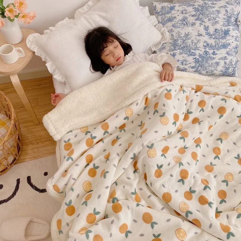 Double Thickened Lamb Fleece Blanket